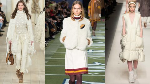 درجات الأبيض والعاجى للمرأة الخريفية الناعمة