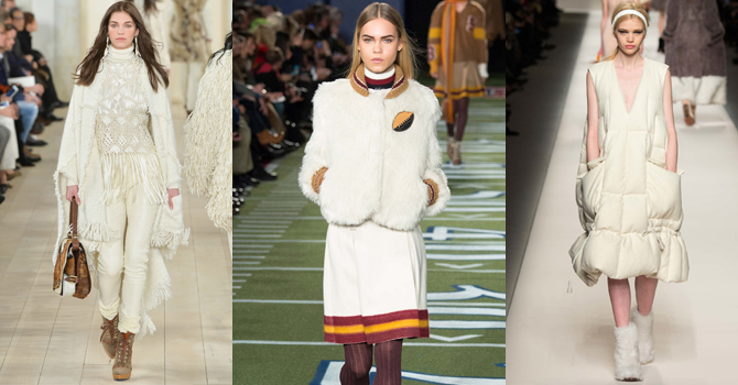 درجات الأبيض والعاجى للمرأة الخريفية الناعمة