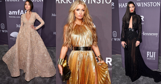 إطلالات نجمات هوليوود الأجمل بحفل أمفار 2017