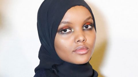 مكياج حليمة عدن من مجموعة ألبيرتا فيرتي لشتاء  2018 بأسبوع الموضة في ميلانو