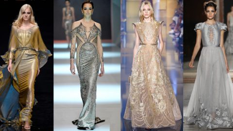 فساتين لبنانية ميتاليك 2015 لإطلالة كريسماس راقية