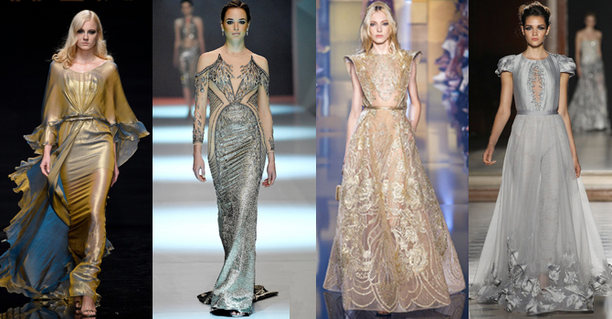 فساتين لبنانية ميتاليك 2015 لإطلالة كريسماس راقية