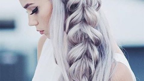 تسريحة شعر انسيابية مع جديلة جانبية 2016