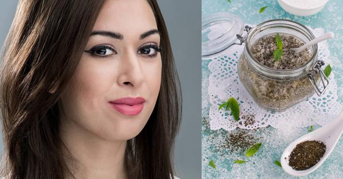 مقشر الشاي الأخضر لبشرة مضيئة وناعمة من مدونة التجميل السعودية نيلو حق