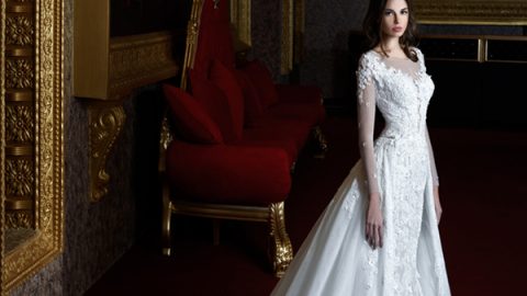 فستان زفاف بموضة الـ Over skirt من حنا كوتور صيف 2016