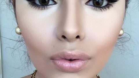 مكياج عيون ميتاليك مع احمر شفاه وردي 2016