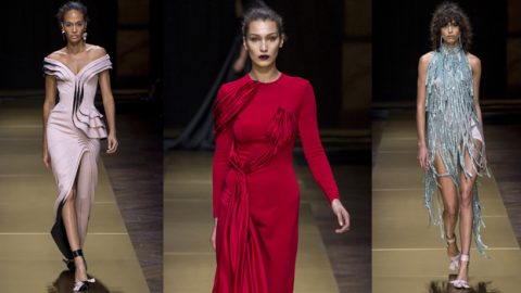 فيرساتشي هوت كوتور شتاء 2016 بخطوط الدرابيه الجريئة