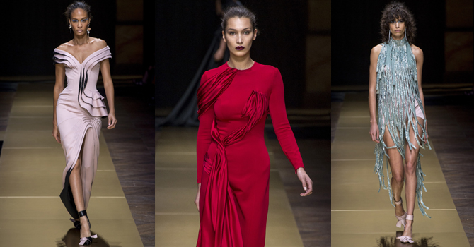 فيرساتشي هوت كوتور شتاء 2016 بخطوط الدرابيه الجريئة