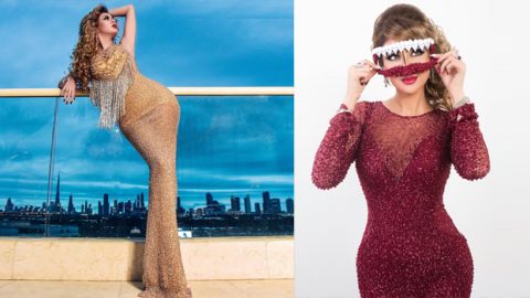 إطلالات مريم حسين بتوقيع مصممين الخليج