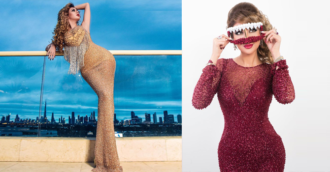 إطلالات مريم حسين بتوقيع مصممين الخليج