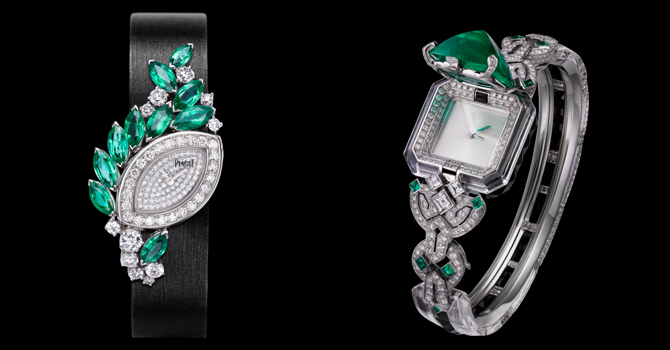 ساعات 2015 مرصعة بحجر الزمرد الساحر