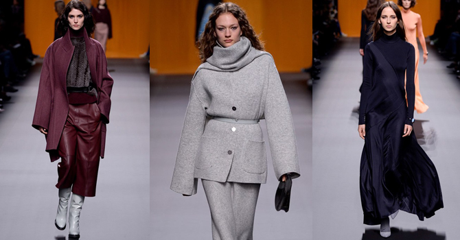 أزياء هيرمس شتاء 2016 2017 بخطوط وقورة