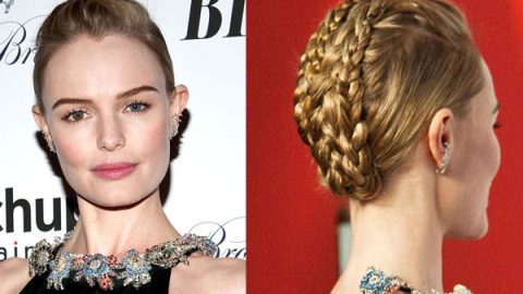 KATE BOSWORTH بتسريحة الملتوية حول الرأس