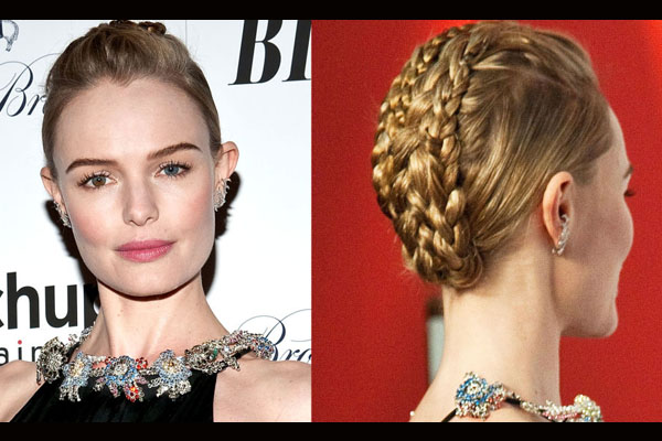 KATE BOSWORTH بتسريحة الملتوية حول الرأس