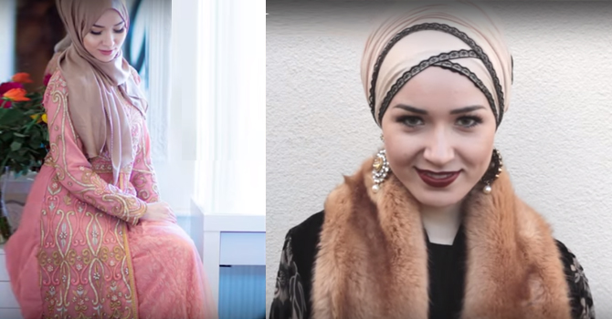 إطلالات سهرة للمحجبات من فاشينيستا نبيلة