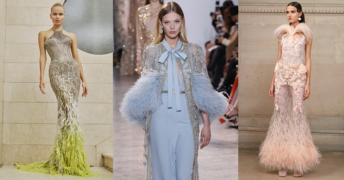 الريش يتوج الأزياء بالهوت كوتور الباريسي ربيع 2017