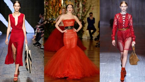 فساتين حمراء ربيع 2015 الأكثر رواجًا