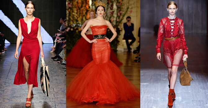 فساتين حمراء ربيع 2015 الأكثر رواجًا
