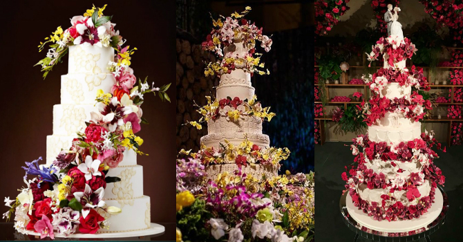 كعكات زفاف فاخرة من وحي الحدائق