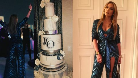 جينيفر لوبيز تعتمد بيجامة زهير مراد في حفل عيد ميلادها الـ 47