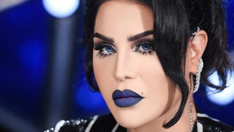 احلام بمكياج ازرق جريء بأنامل معصومة هاشم