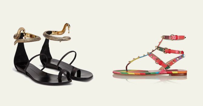 أجمل الأحذية الصيفية الفلات لعطلات العيد