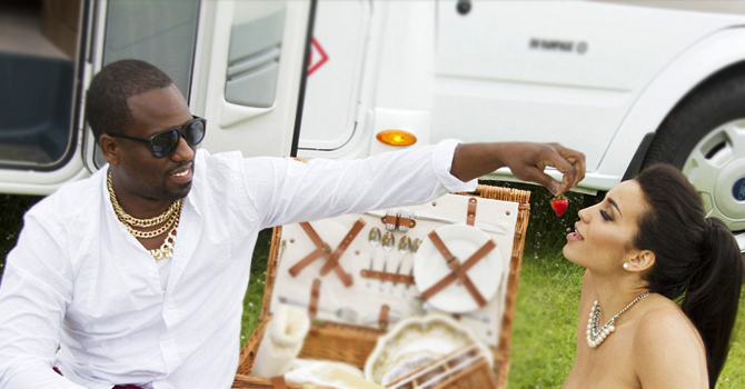 شهر عسل مزيف لكيم كاردشيان وكانيه ويست