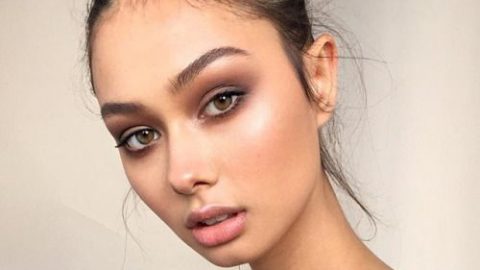 مكياج عيون دخاني بظلال ترابية مع حمرة نيود 2016