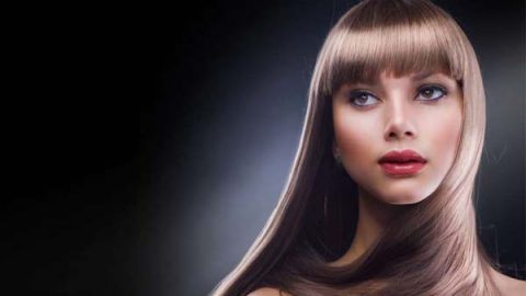 تسريحة شعر إنسيابية مع غرة أمامية 2015