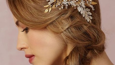 اكسسوار شعر على شكل أوراق شجر لعروس 2015