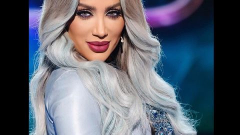 مايا دياب بالشعر الاشقر الممزوج بظلال الأزرق