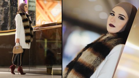 الوشاح الفرو يتوج طلتكِ في الزيارت العائلية برأس السنة