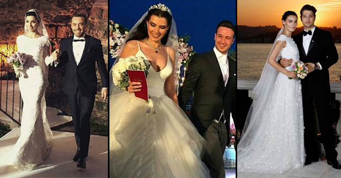أجمل فساتين زفاف نجمات تركيا 2015