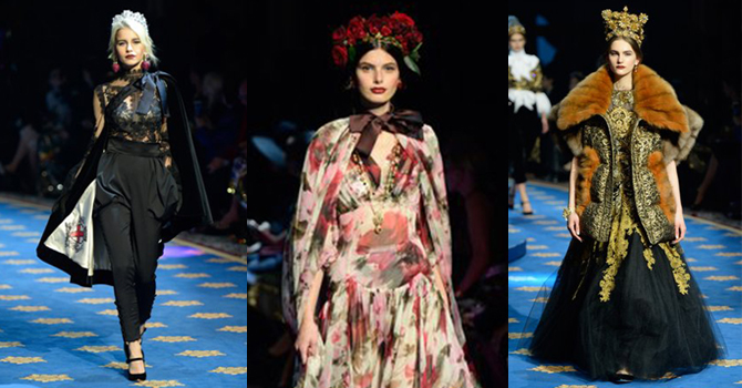 امرأة دولتشي أند غابانا ربيع 2017 في سهرة لحفلة الأوبرا