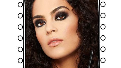 رسمة عيون دخانية باستخدام قلم maybelline lasting drama gel pencil