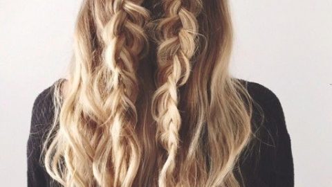 تسريحة الجدائل الفرنسية الهولندية المزدوجة مع الشعر المموج 2016