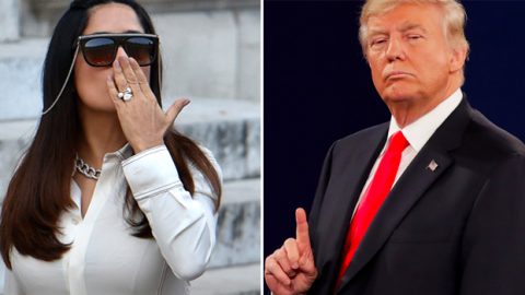 سلمى حايك ترفض مواعدة دونالد ترامب بسبب قصر قامتها!