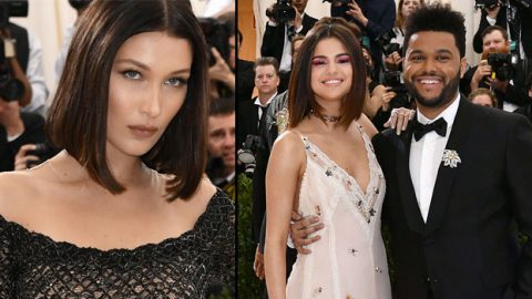 بيلا حديد على بُعد خطوات من رومانسية سيلينا غوميز وذا ويكند بحفل MET GALA