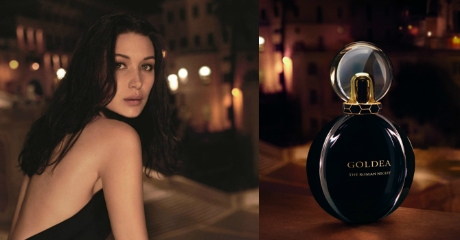 بيلا حديد تكتشف سحر مدينة روما مع عطر بولغاري الجديد