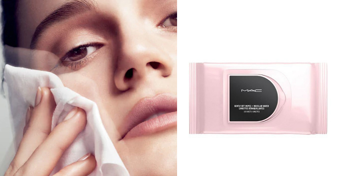 جديد ماك مناديل ماء الميسيلار لإزالة المكياج بخطوة واحدة