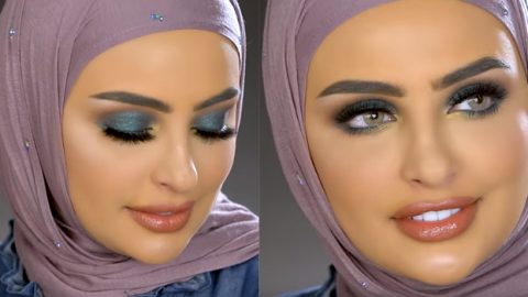 مكياج دخاني أخضر لعيون مُتألقة من سندس القطان