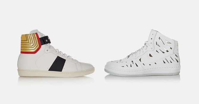 صيحة الأحذية الرياضية البيضاء ربيع 2015 بخطوط مبتكرة