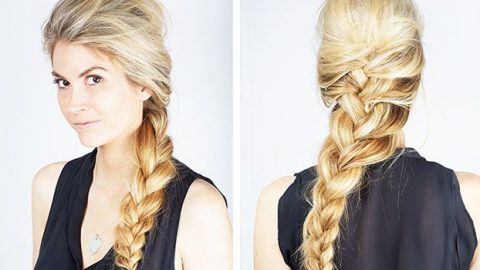 طريقة عمل ضفيرة جانبية بشنيون أمامي