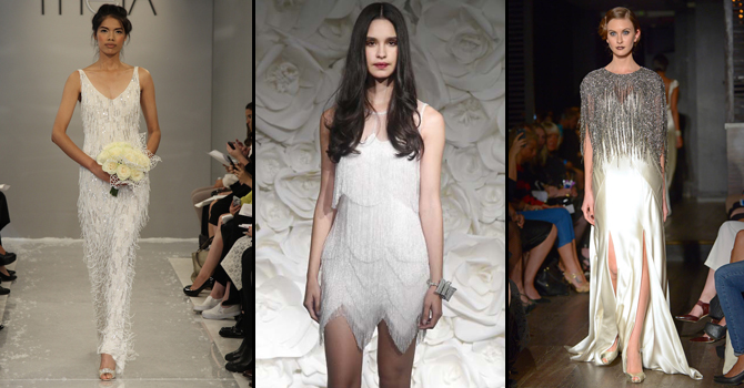 فساتين زفاف بصيحة الأهداب من موسم خريف 2016