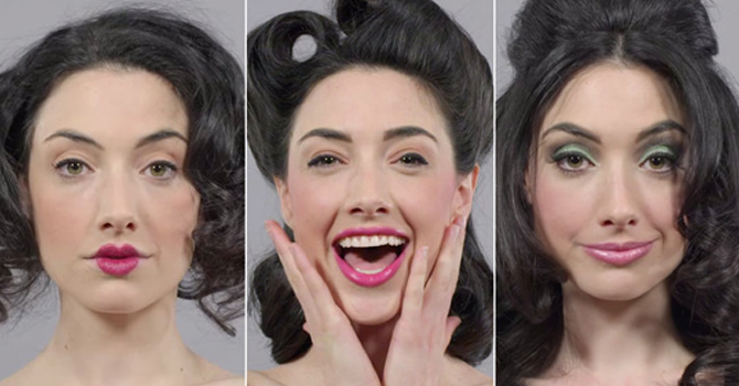 فيديو: صيحات المكياج والشعر على مدار 100 عام