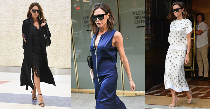 أحدث إطلالات فيكتوريا بيكهام بالأزياء الطويلة في شوارع نيويورك