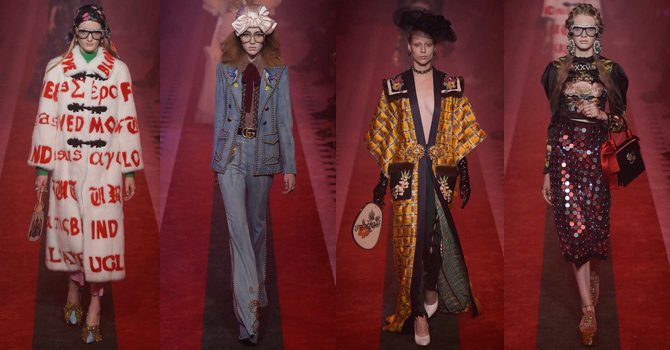أزياء غوتشي بطابع روسي وياباني في أول أيام أسبوع موضة ميلانو ربيع 2017