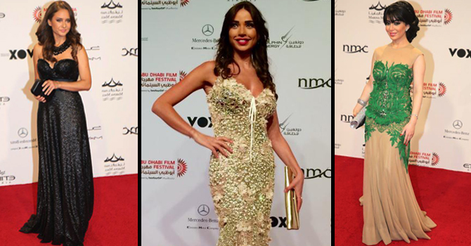 النجمات في إفتتاح مهرجان أبو ظبي السينمائي 2014