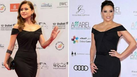 فستان زينة زكي حائر بين نيللي كريم وإيفا لانغوريا في مهرجان دبي السينمائي 2016