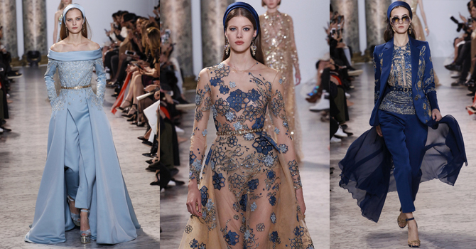 المرأة العربية نجمة عرض إيلي صعب هوت كوتور ربيع 2017